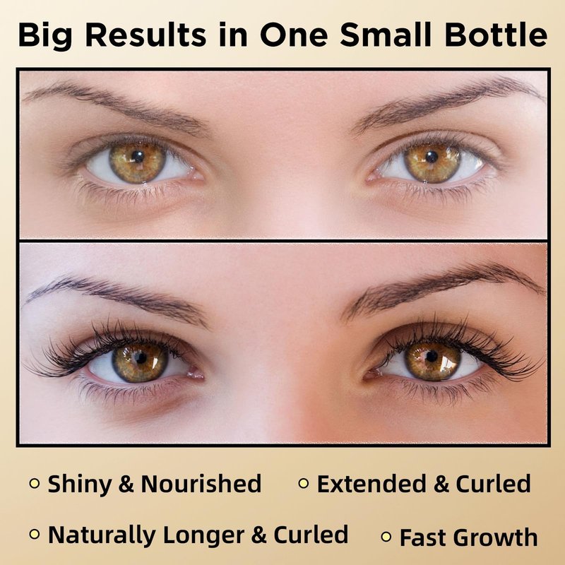 Eyelash & Eyebrow Growth Serum-2-in-1 Lash & Brow Enhancer for Longer, Thicker, Fuller Looking Lashes - Advanced Peptide Formula, Vegan & Cruelty-Free, Safe for Sensitive Eyes - 3ml (Carbon Gold)