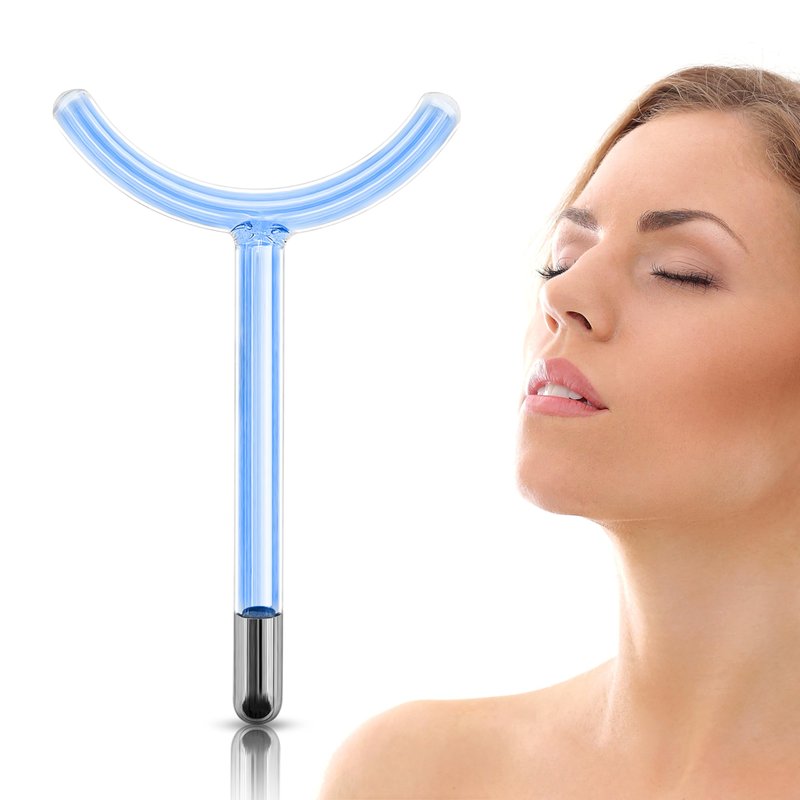 Electrode Wand Glass Tube Handheld Spare Parts for Hi Frequency Instrument Elitzia ETHB01 (Blue Y Shape)
