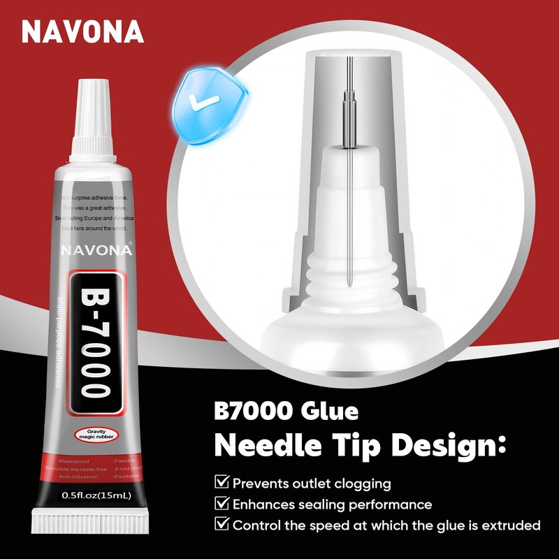 8 PCS 15ml B7000 Glue Clear with Precision Tip, Bedazzling Glue, Super Glues, Rhinestone Glue for Nail, Craft Glues, Jewelry Making, Nail Art, DIY, Makeup, Shoes