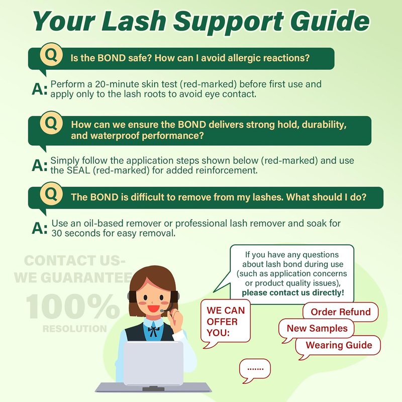 KEYYOU Lash Bond and Seal | Strong Waterproof Cluster Lash Glue - 5ml + 5ml Clear for Comfortable Wear