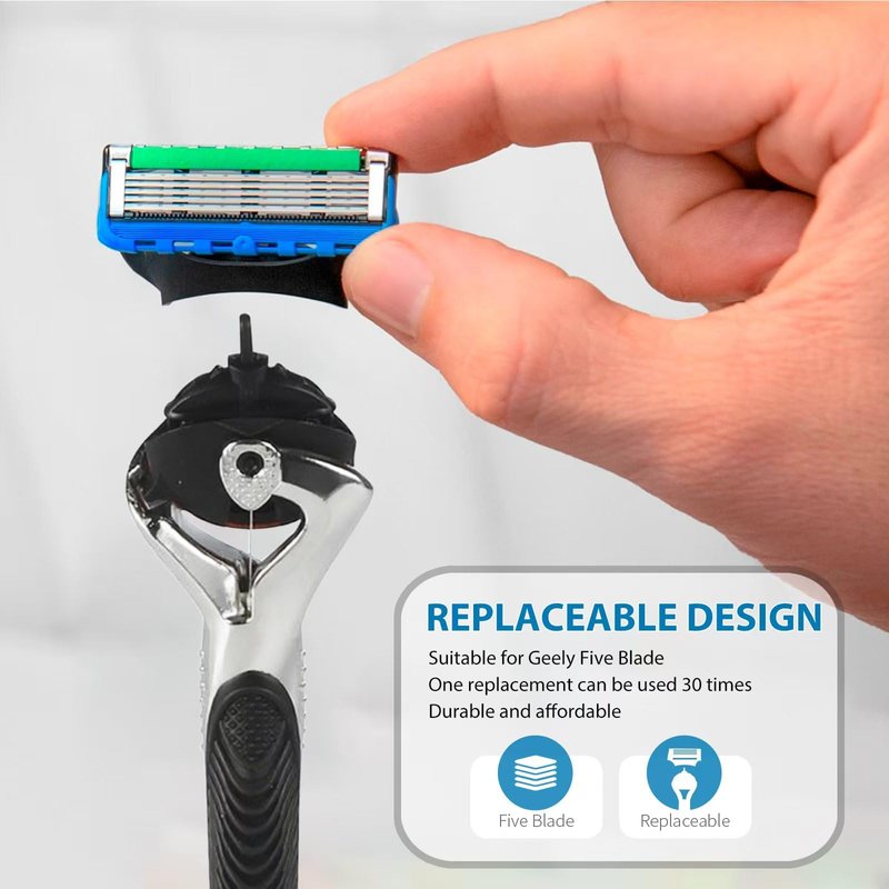 Replace Handle Compatible with Gillette Fusion5 Razors for Men, Comfort Glide Razor Handle Non-slip Ergonomic Handles, Only the handle(1 Pack Black)