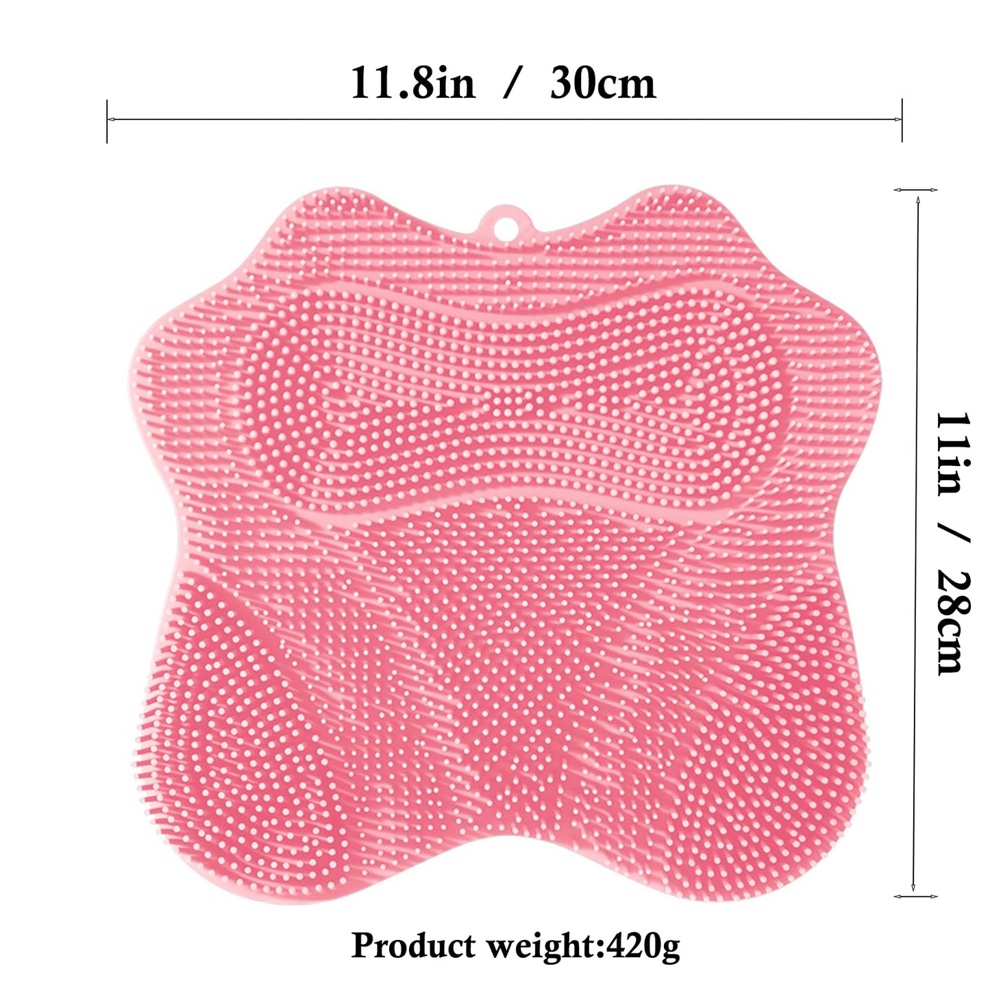 Easkite Shower Foot Scrubber, Shower Foot and Back Scrubber with Suction Cups, Shower Silicone Foot Washer for Exfoliating Massage（Pink）