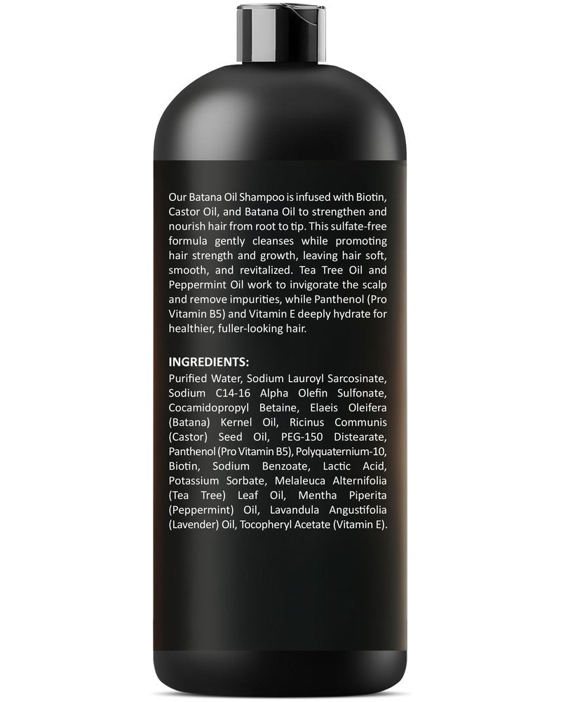 INFINA ESSENTIALS Batana Oil Shampoo | 16 fl oz | with Biotin & Tea Tree | Moisturizing, Strengthening & Nourishing Formula | Promotes Hair Growth and Thickness