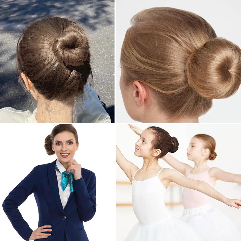 Hair Donuts for Buns Hair Donut Hair Bun Donut Donut Hair Bun Maker Set with Elastic Hair Ties and Pinsfor Women Ballet Gymnastics Bun Making Large Medium Small