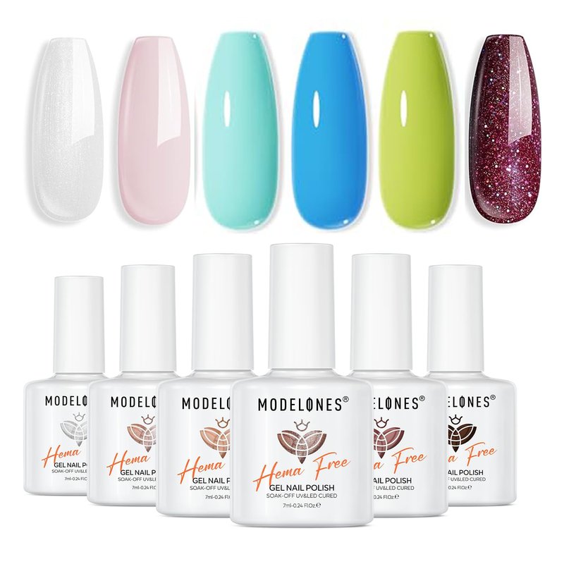 modelones Hema Free Gel Nail Polish 6 Colors Neutral Nude Set Nude Pink Quick Dry Winter Polish Manicure Diy Nail Art Home Salon Gift For Women Girl