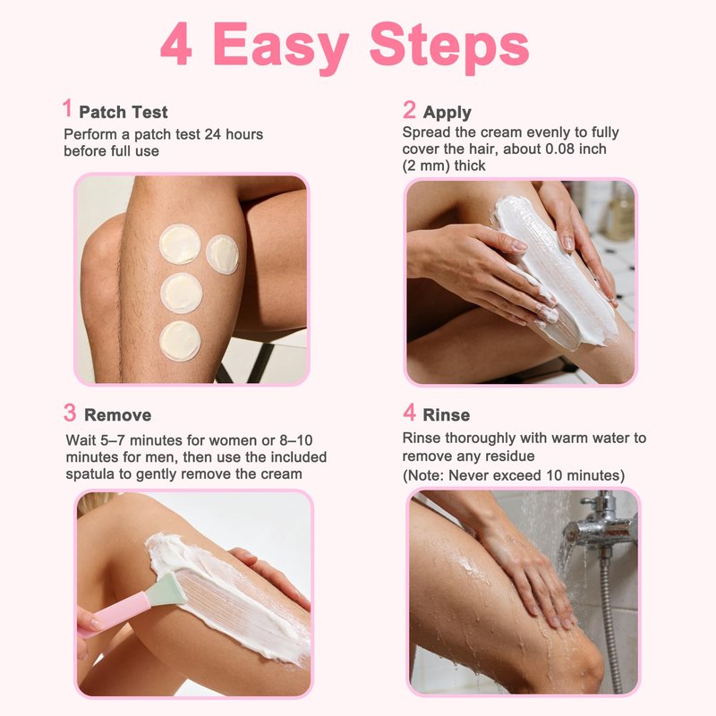Bccdeuy Hair Removal Cream for Women & Men, 120g - Gentle Aloe & Jojoba Formula for Underarms, Arms, Legs & Bikini Line - Smooth Skin in Minutes