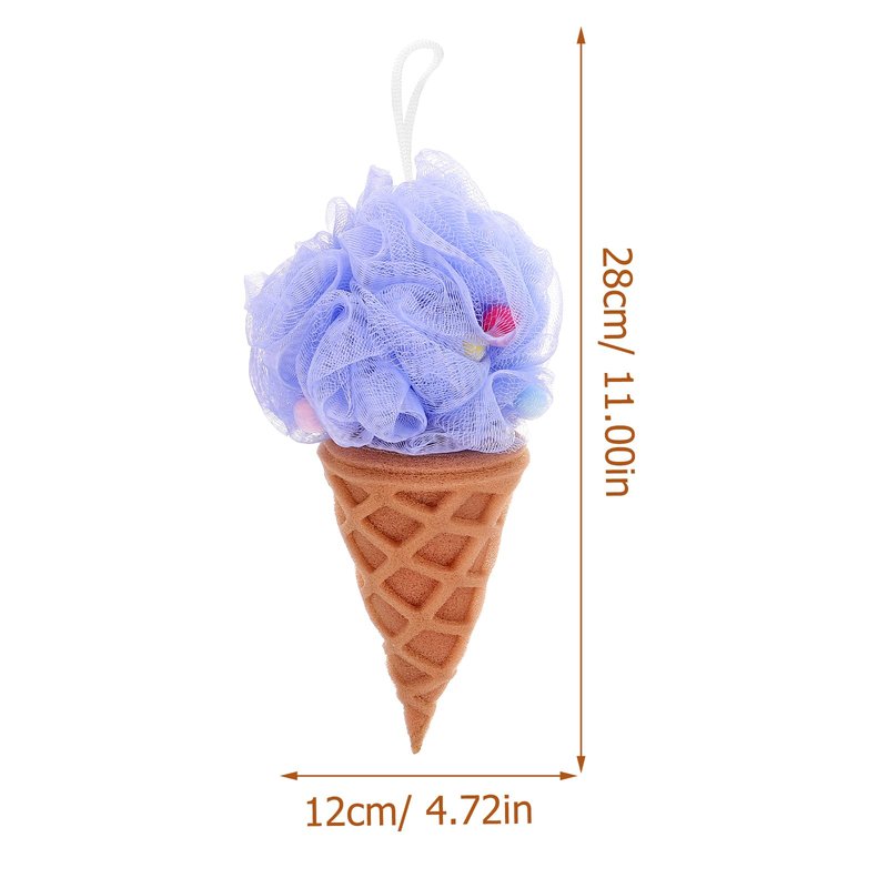 Healvian 2pcs Kids Bath Shower Sponge, Cream Bath Sponge,Body Scrubber Exfoliating Loofah for Spa and Shower,Cute Cone e for Kids,Exfoliator-ing Accessories