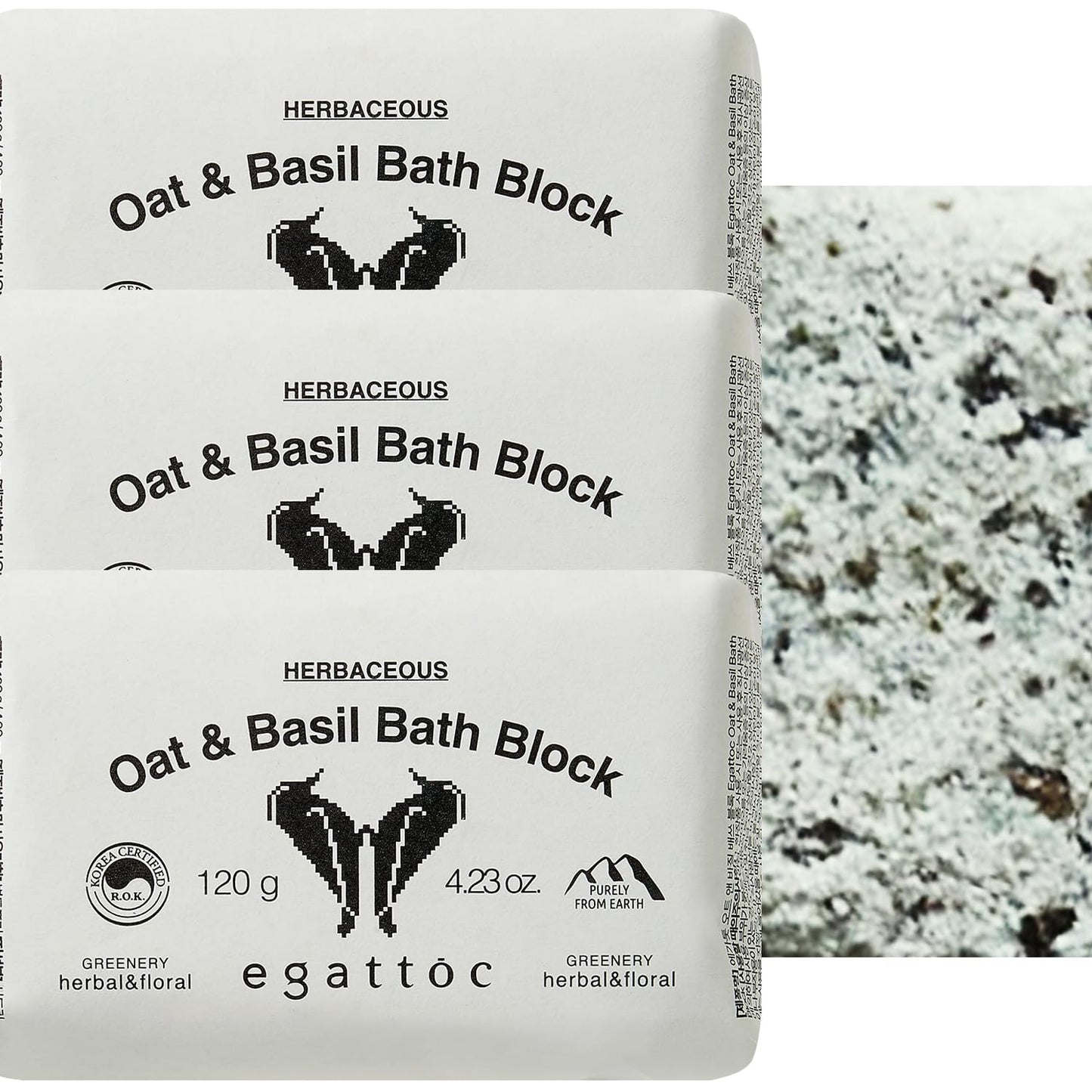 Egattoc Bath Bombs for Women, Pack of 3, Oat & Basil Bath Fizzies with Essential Oils & Sea Salt, Moisturizing Bath Block for Dry Skin Relief, Natural Aromatherapy Home Spa Gift, Green Citrus Scent