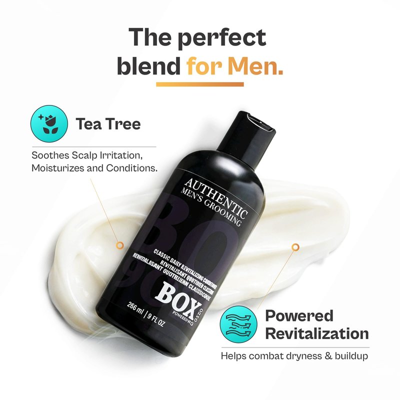 Classic Daily Revitalizing Conditioner – Men’s Hydrating Tea Tree Conditioner for Smooth, Strong, Tangle-Free Hair & Daily Scalp Care, Lightweight Nourishing Formula 266 mL, 9 oz, by BOX90210