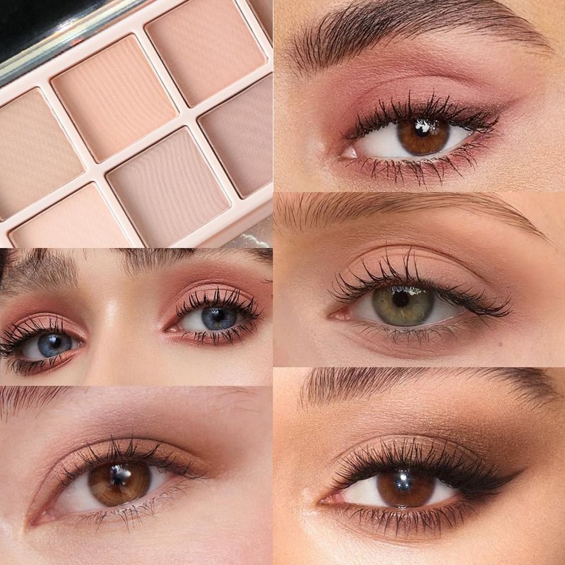 JUAAZIN 10 Color Matte Neutral Eyeshadow Palette - Nude Naked Beige Brown Shades, Blendable Long-Lasting, Vegan Cruelty-Free Natural Nude Eye Shadow Palette for Women, Professional Makeup Looks