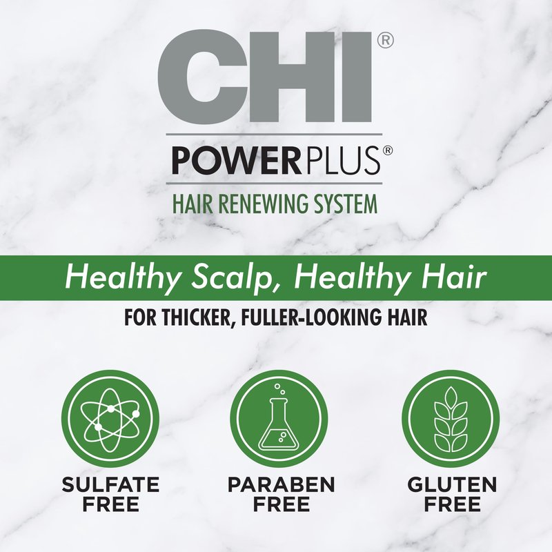 CHI PowerPlus Exfoliating Shampoo, Hair Renewal System For A Healthy Scalp, Delivers Weightless Shine, For Versatile Styling & All Hair Types, 32 Oz