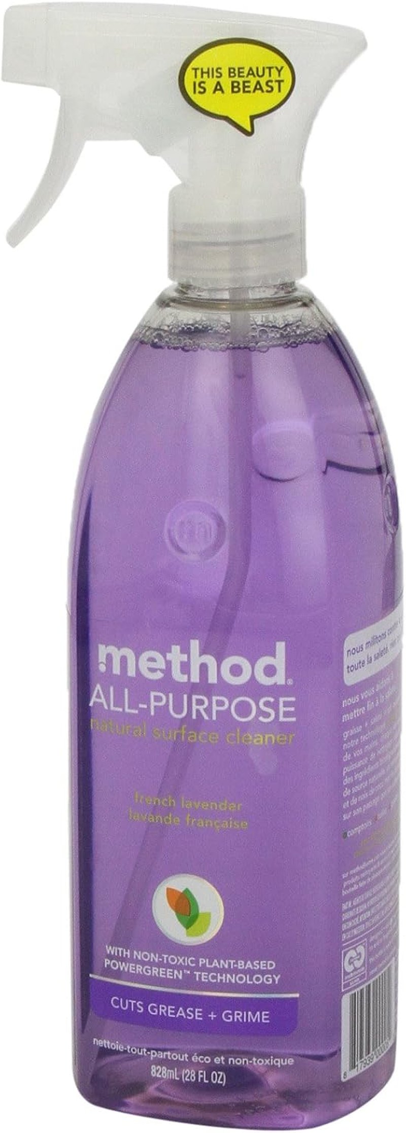 Method All-Purpose Cleaner Spray - French Lavender Scent | Ideal for Counters & Tiles, 28 Fl Oz (Pack of 2)