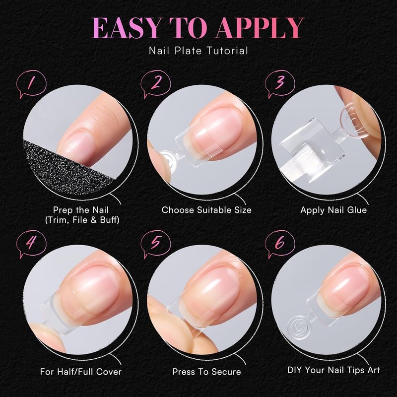 Makartt Short Square Nail Tips: 504 PCS Half Cover Pre-shaped Acrylic Nail Tips, Half Matte, 15 Sizes, False Nails - Easy-to-go Nail Extensions Manicure Supplies Salon DIY at Home