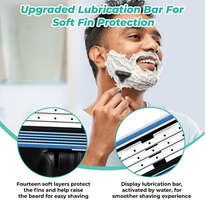 Razor Refills for Men,Razor Blade Refills for Men - 24PCS Compatible with mach 3 razor blades refills with Mach3 Razors, Dual Lubrication Blades for Extra Close & Comfortable Shave