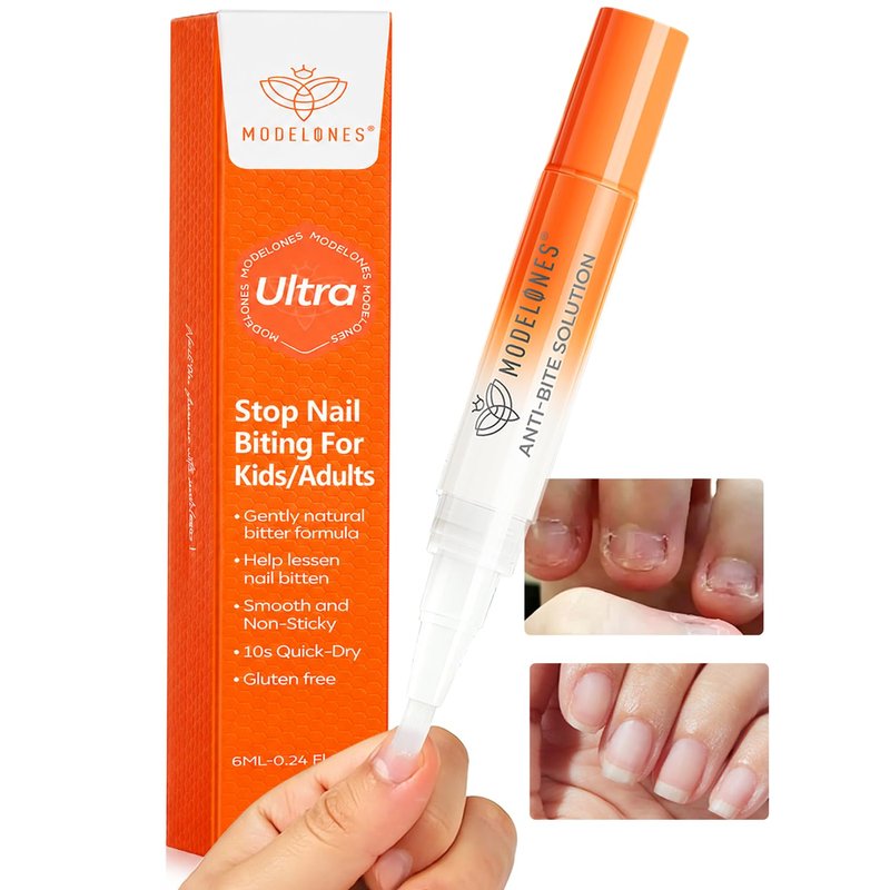 Modelones Nail Biting Prevention - Bitter Thumb Sucking Deterrent | Quick Dry No Bite Nail Polish Pen for Kids & Adults
