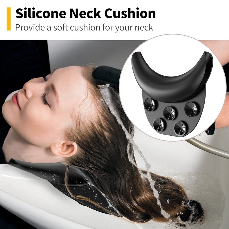 AISEELY Shampoo Bowl Neck Rest with Suction Cup, Silicone Neck Rest for Salon Sink, Shampoo Neck Cushion, Non-Slip Salon Neck Rest for Hair Washing Sink Neck Support, Neck Rest for Wash Basin
