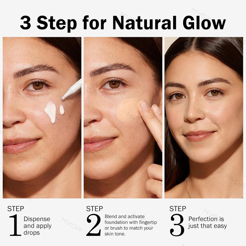 KYDA SPF 40 Liquid Color Changing Foundation - Mineral Serum Skin Tint for Mature Skin | Mirage Color Adjusting Makeup