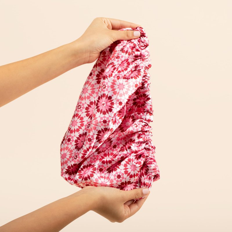 Bounce Curl Reversible Satin Hair Bonnet Pink