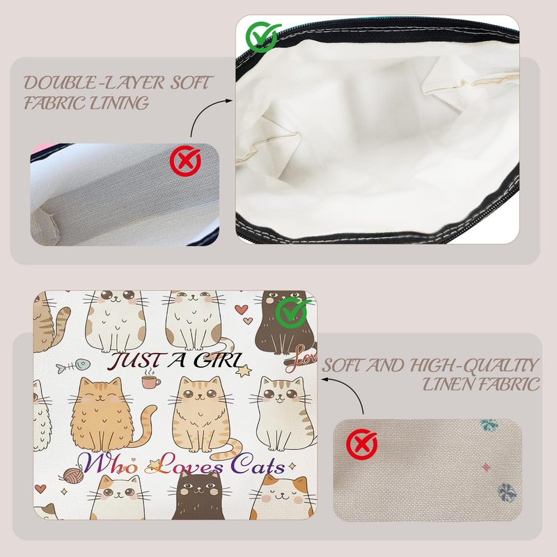 HBOPAN Cat Gifts for Women Makeup Bag, Cats Themed Lady Gift, Gifts for Girls Who Love Cats,Stuff for Teens Girls Daughter Birthday Decorations women Cosmetic Bags (cat13)