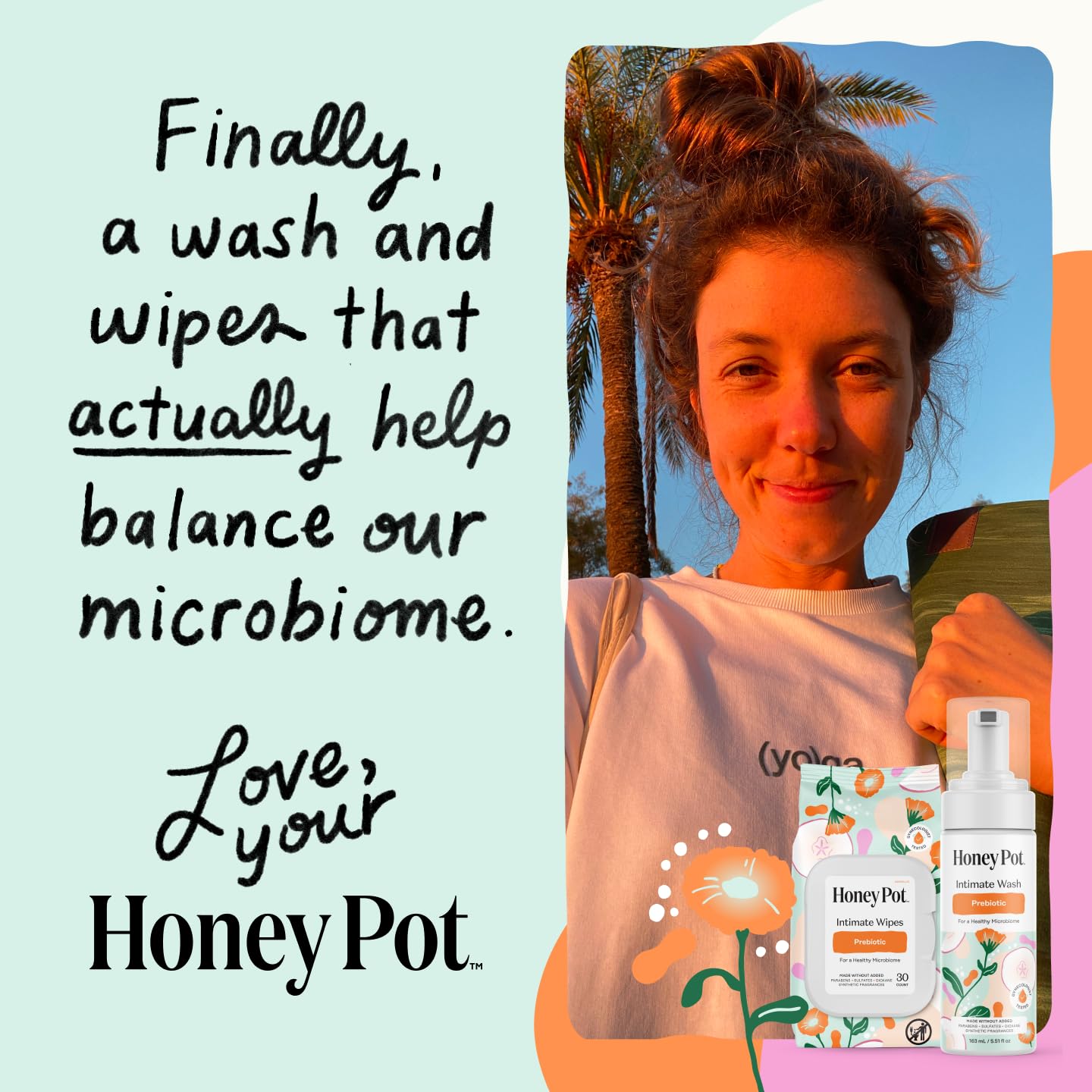 The Honey Pot Company - Prebiotic Feminine Wash - Herbal Infused - Sensitive Skin Types - PH Balanced Plant Based Hygiene Products - 5.51 Fl Oz