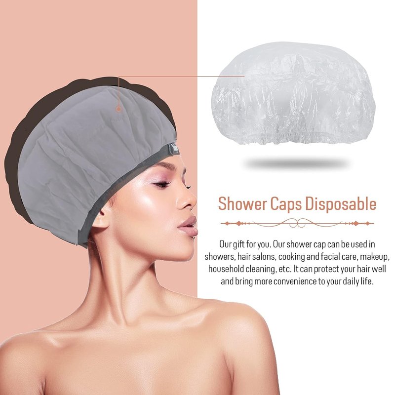 Boloye Flaxseed Deep Conditioning Heat Cap - Cordless Microwave Hot Cap for Natural Curly Hair | Universal Size (10 PCS) - Black