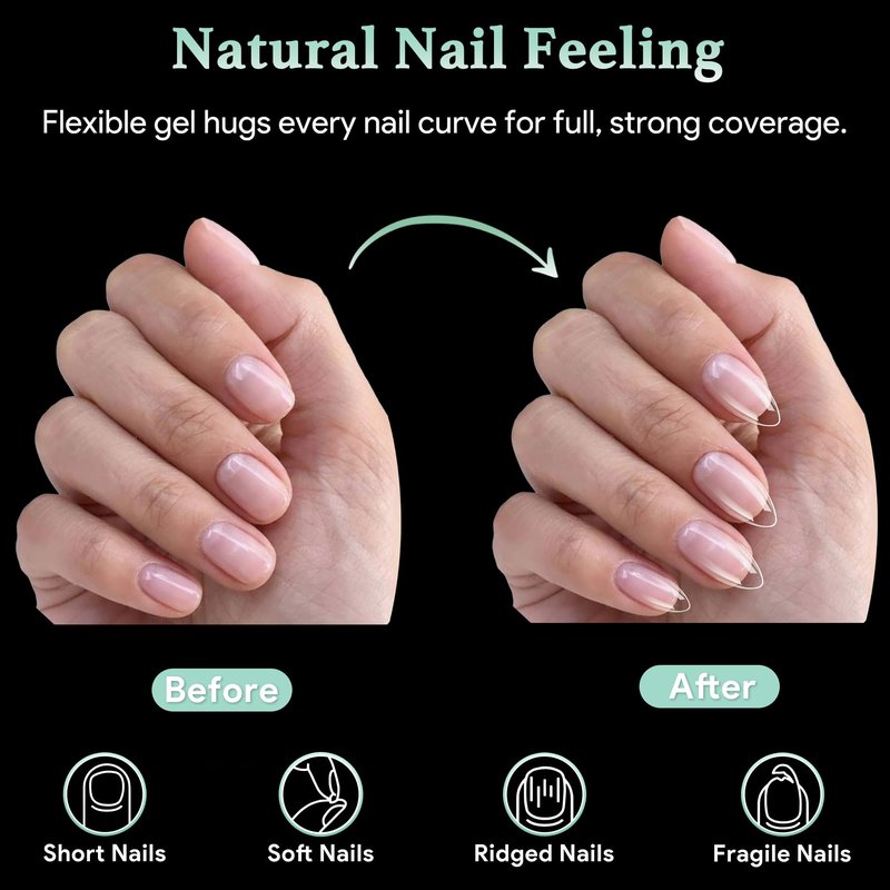 Leykosh Short Almond Nail Tips, 15 Sizes 240 PCS Clear Acrylic Soft Fake Nails Gel Nail Tips, Full Cover Pre-Shaped Matte Long Lasting Press on Nails Extension for DIY Beginners & Salon Manicure
