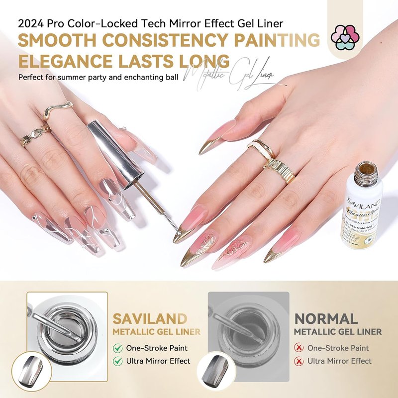 Acrylic Nail Starter Kit - Metallic Gel Polish, Clear Pink Nude Powder & Liquid, Complete Home Practice Set | 12 Pcs