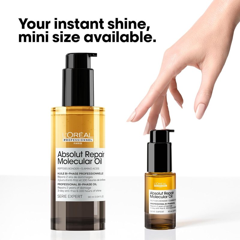 L'Oréal Professionnel Paris Hair Oil - Repair & Shine Bi-Phase Oil | Lightweight, Anti-Frizz, 100 Hours Shine