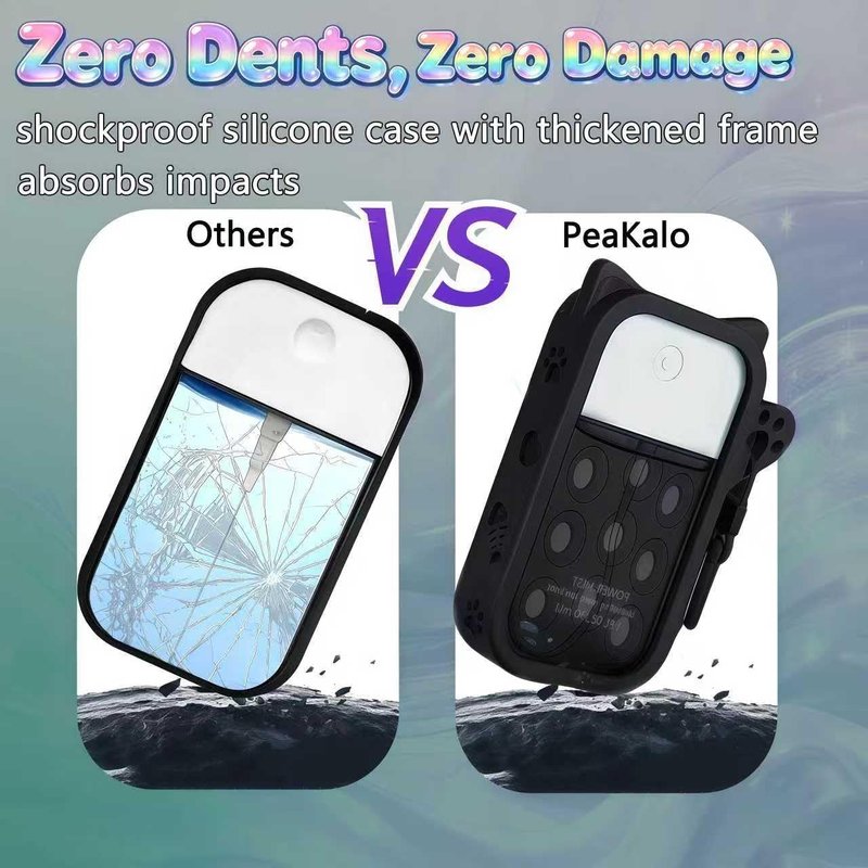 PeaKalo Cat Silicone Case for Touchland Hand Sanitizer Spray, Compatible with Power Mist Glow Mist 1 FL OZ/30ML for Touchland Case with 2 Keychains Cute Bell Portable Travel Accessory