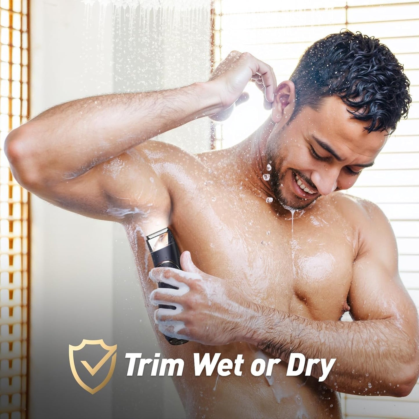 Skiennix Rechargeable Body Trimmer - Waterproof Electric Shaver with LED & Mirror, 90-Min Battery