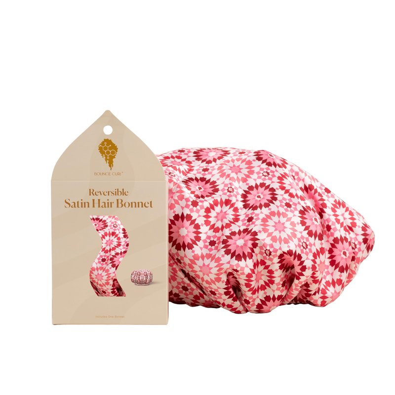 Bounce Curl Reversible Satin Hair Bonnet Pink