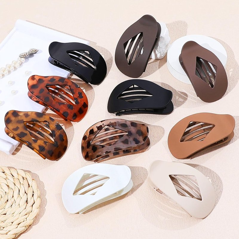 Flat Hair Clips for Women - 10 PCS Large Matte & Tortoise Claw Clips | 4.2 Inch Strong Hold for Thick/Thin Hair