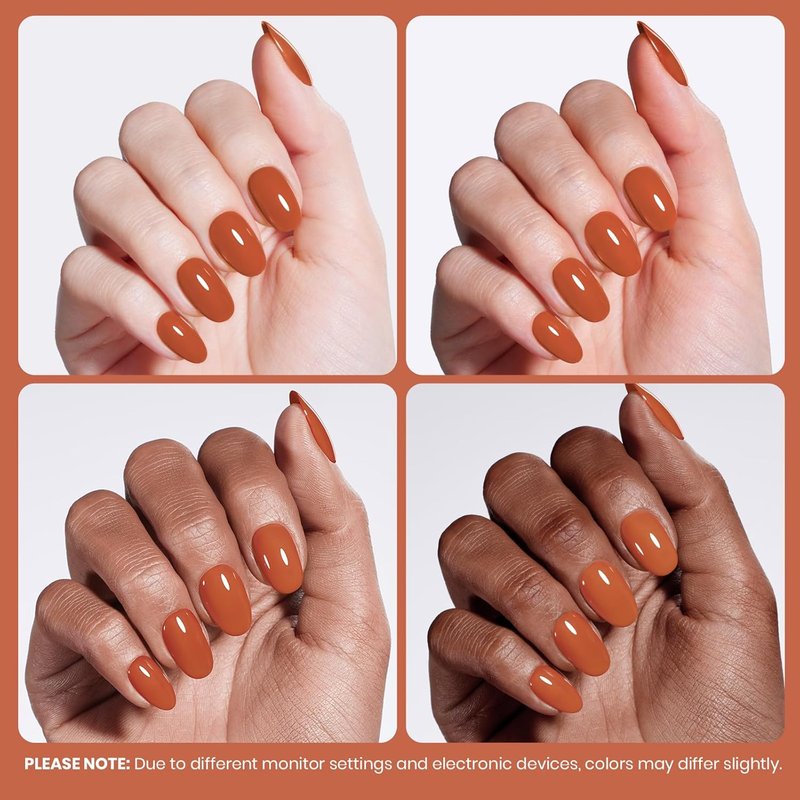 Beetles Orange Gel Nail Polish - Dark Orange Soak Off Gel for DIY Nail Art | 15ml