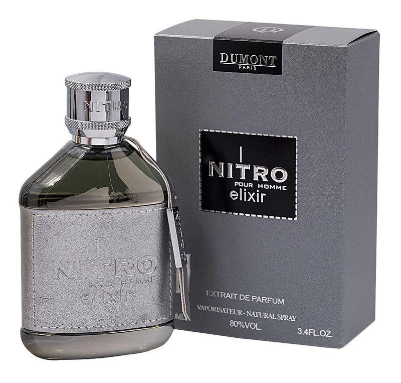Dumont Nitro Gold & Nitro Elixir Extrait De Parfum 100ml (3.4 Oz Each) – Long Lasting Perfume Combo for Men & Women – Citrus Woody Amber & Warm Spicy Fragrance – Luxury Scent Set – Pack of 2