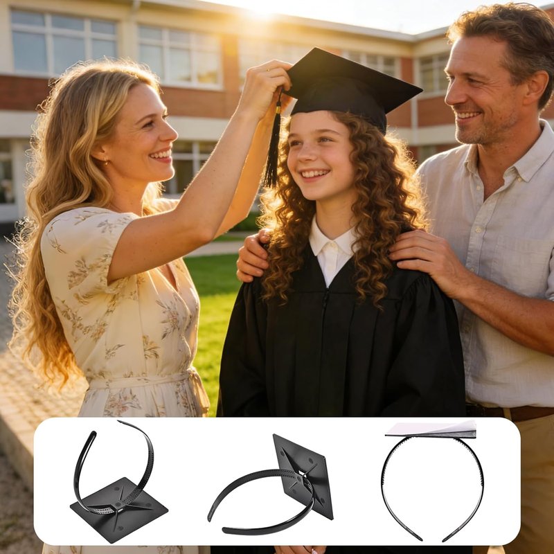Graduation Cap Headband - Secure Hairstyle | Firm Anti-Fall Hairband for Graduates