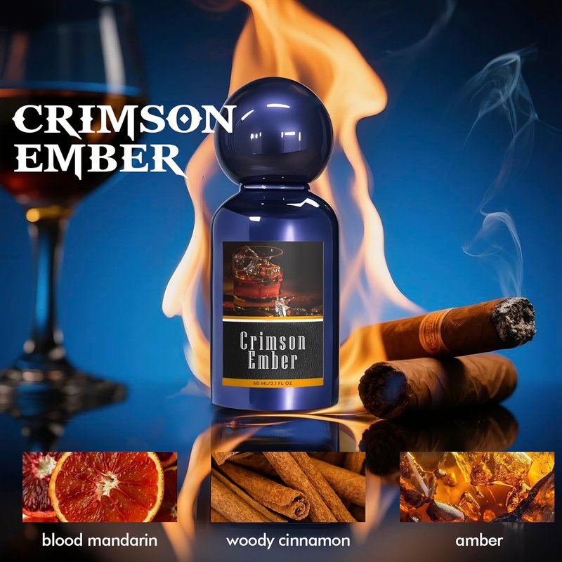 Men's Body Spray Set - Travel Size Fragrance Mist | 3 Pack, 60 ml Each - Crimson Ember, Aqua Reverie, Woodland Noir