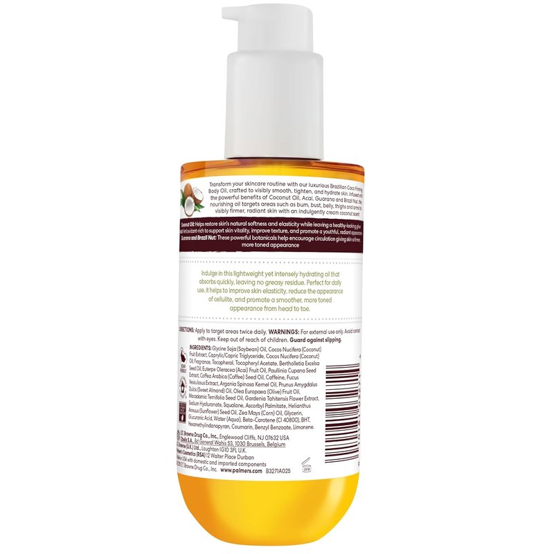 Palmer's Coconut Oil Formula Firming Body Oil - Skin Tightening & 48Hr Moisture, 6.5 Fl Oz