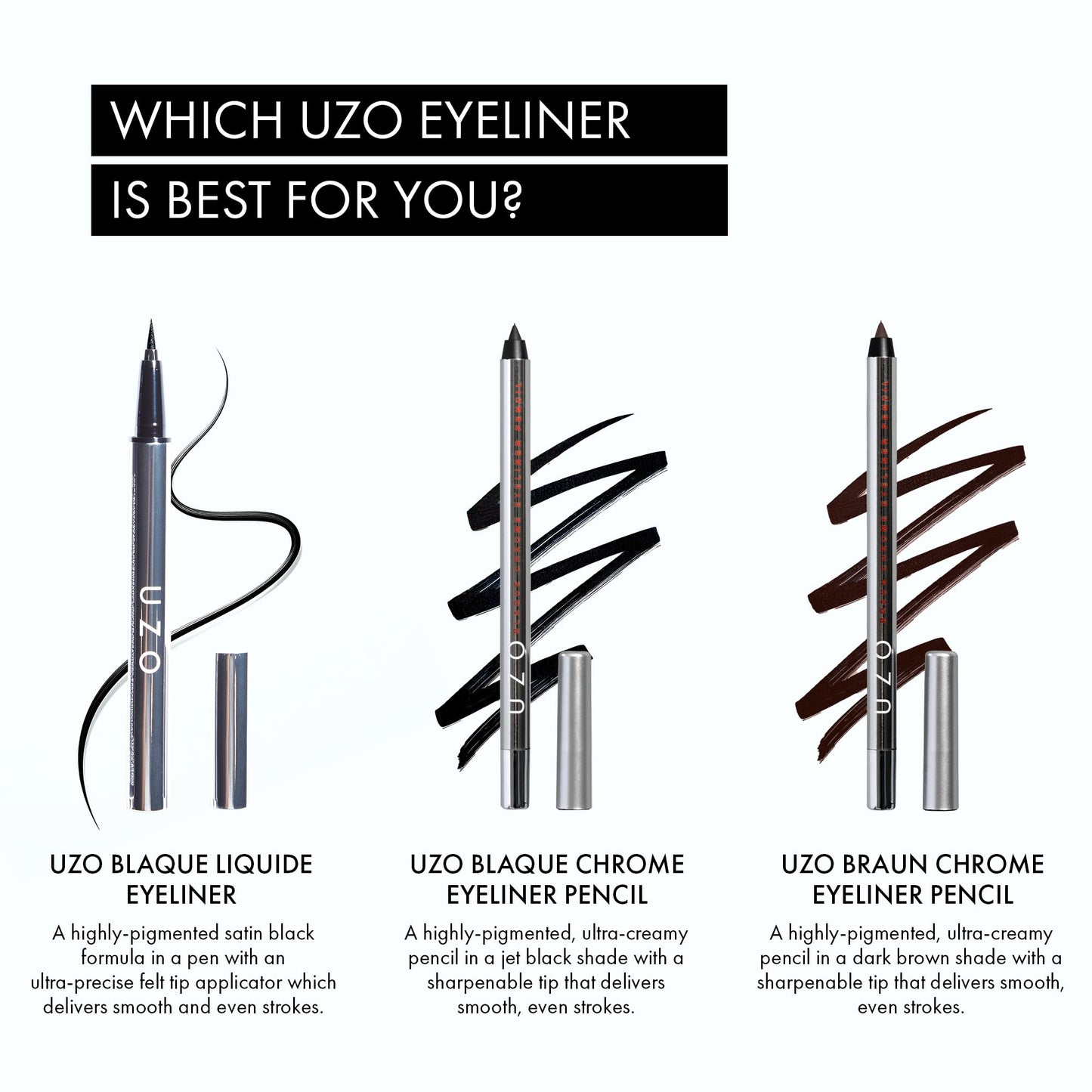 UZO Waterproof Eyeliner Pencil – Brown Smudge-Proof Long-Lasting Matte Eye Liner, High-Pigment Creamy Formula, Smooth Glide Precision, Vegan & Cruelty-Free (Braun Chrome)