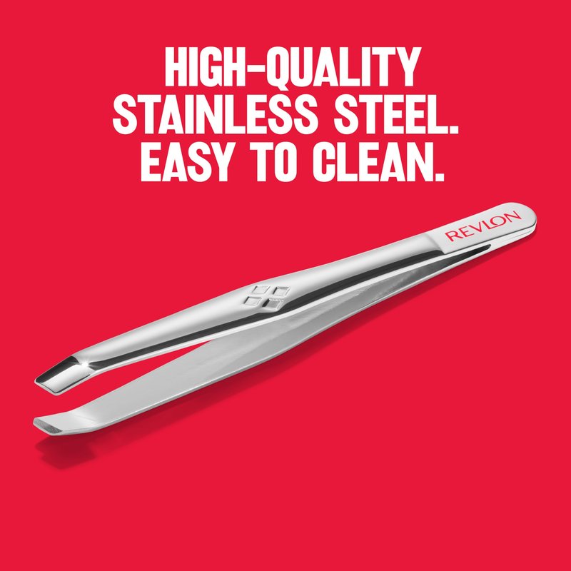 Revlon Multipurpose Hair Removal Tweezer, High Precision Slant Tip Tweezers for Men, Women & Kids, Stainless Steel (Pack of 1)