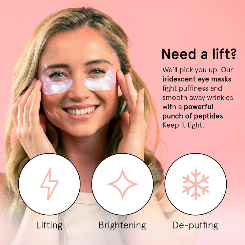 grace & stella Peptide Under Eye Patches with Niacinamide & Rice Extract - Firming Eye Masks for Dark Circles and Puffiness - Mothers Day Gift Bags - Vegan, Cruelty-Free (White, 24 Pairs)