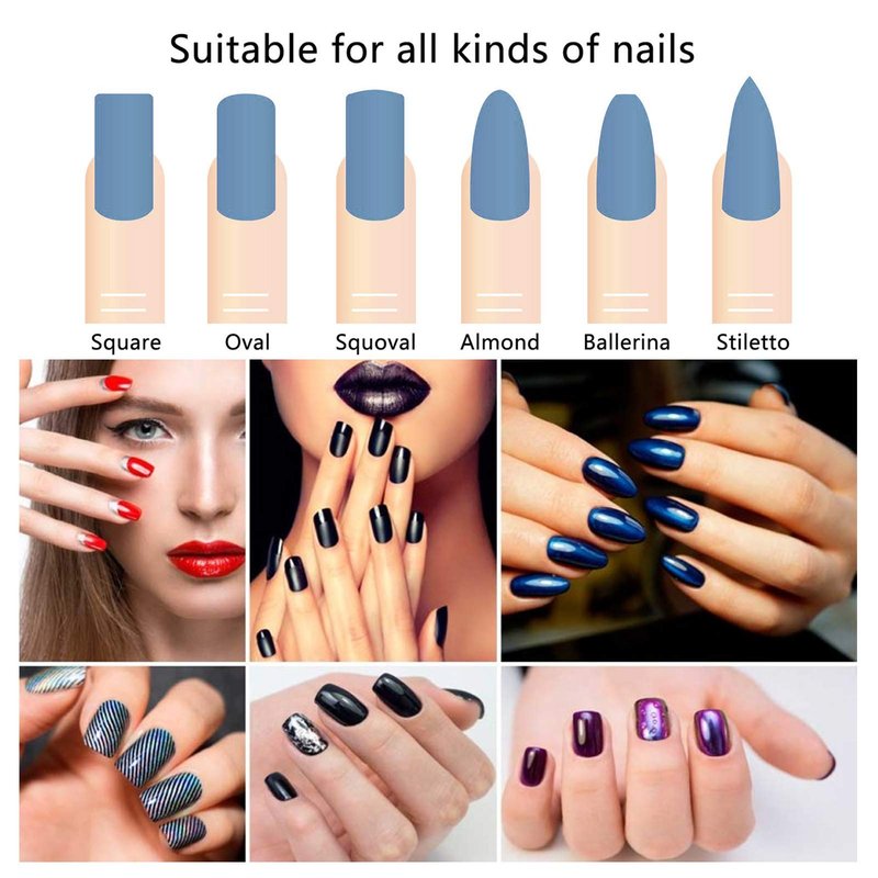 6 Pack Glass Nail File with Case, Crystal Fingernail Files Set, Double Sided Finger Nail Files, Professional Manicure Nail Care for Women