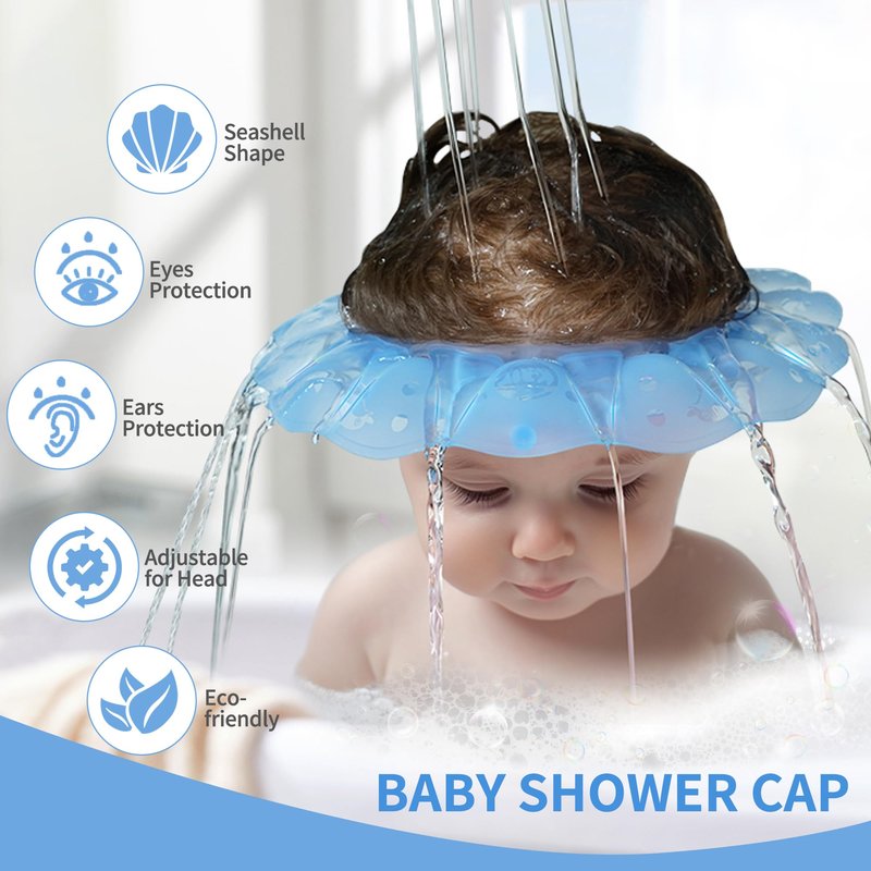 kair Baby Bath Visor Soft Silicone Shower Cap fit for Less Than 24 Months