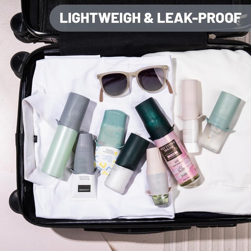 Mrsdry Travel Bottle Covers - Leakproof Elastic Lids for Toiletries | Essential Travel Accessories