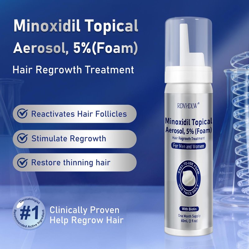 5% Minoxidil Foam for Men and Women Hair Growth, Minoxidil for Men Foam for Hair and Beard, Hair Regrowth Treatment Helps Regrow Hair Loss & Thinning (7pcs, 14.77oz, 7 Month Supply)