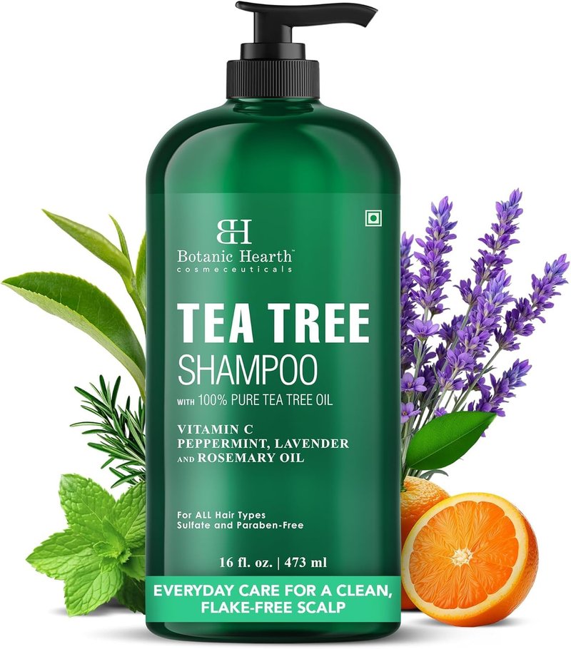 Botanic Hearth Tea Tree Shampoo - Nourishing Vitamin C & Essential Oils for Dandruff Relief | 16 fl oz