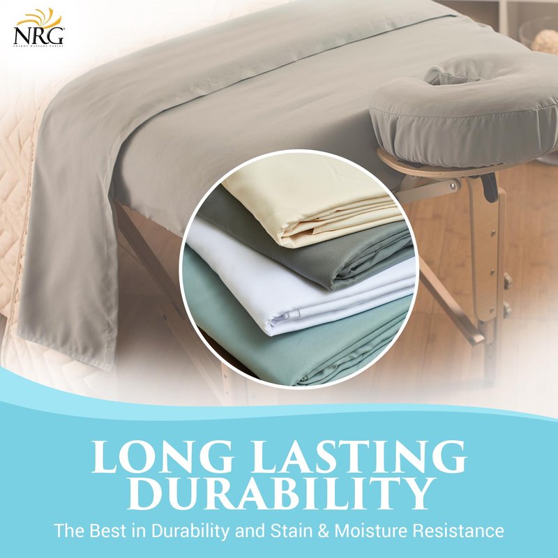 Premium Microfiber 3 Piece Massage Sheet Set by NRG - Includes Massage Table Flat Sheet, Fitted Sheet and Face Rest Cover - 100% Double Brushed Polyester, Soft as Silk - 120 GSM - Color Dark Chocolate