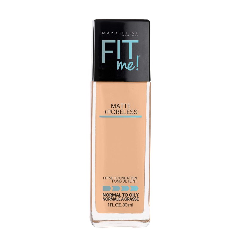 Maybelline Fit Me Matte + Poreless Pressed Powder, Liquid Foundation, Natural Beige, 1 Count Each