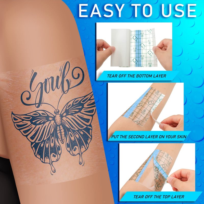 Nuanchu 48 Pieces Transparent Adhesive Bandage Waterproof Adhesive Skin Dressing Tape Transparent Film Dressing Bandages Clear Cover up Tape Retention Waterproof Cover for Swimming