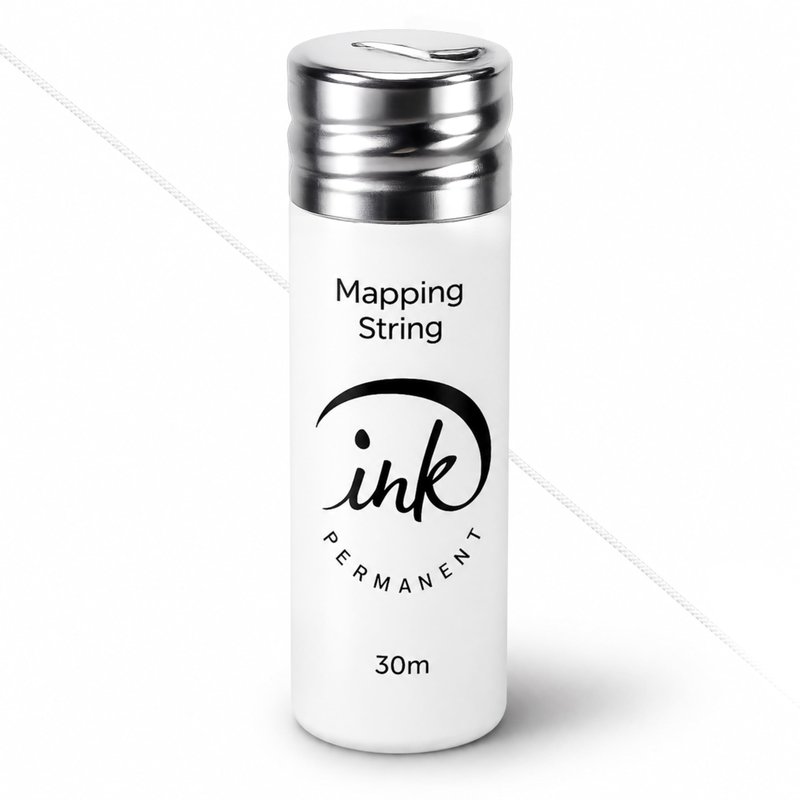 Ink Permanent White Brow Mapping String [100 Ft Bottles - 30 m] Pre-Inked String for Permanent Makeup and Microblading Supplies, Brow Mapping Kit, Eyebrow Thread for Shaping (White)