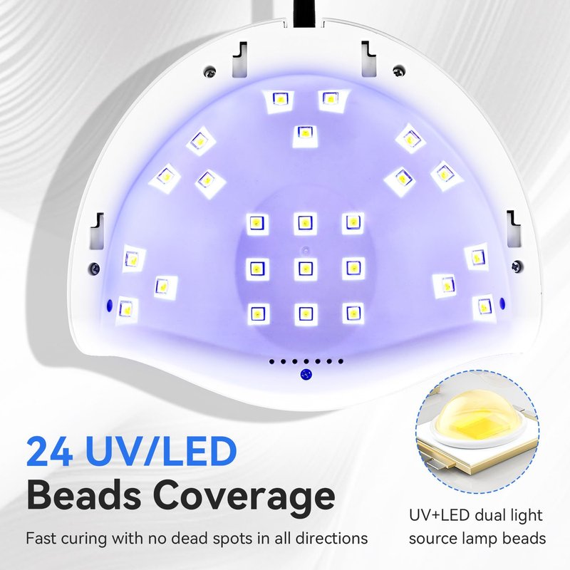 JODSONE Quick U V LED Nail Lamp with 4 Timer Settings Auto Sensor Nail Dryer White